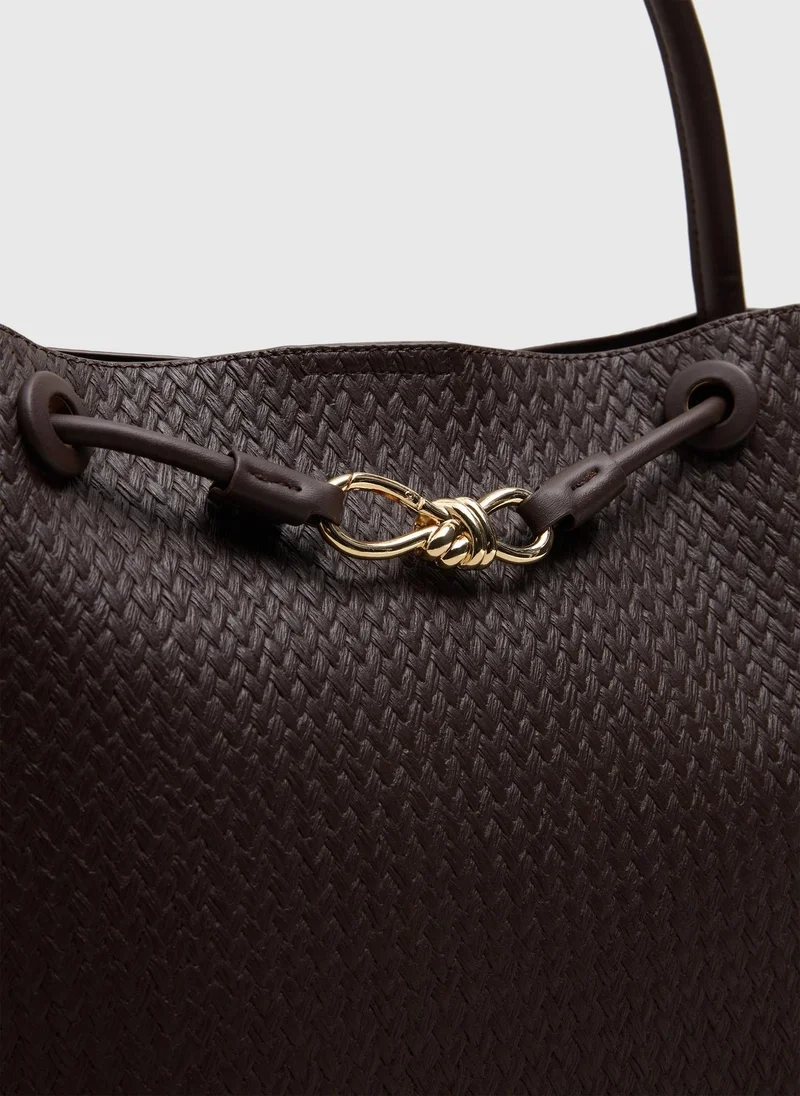 Matalan Brown Chocolate Brown Weave Tote Bag for Women | Best Price UAE